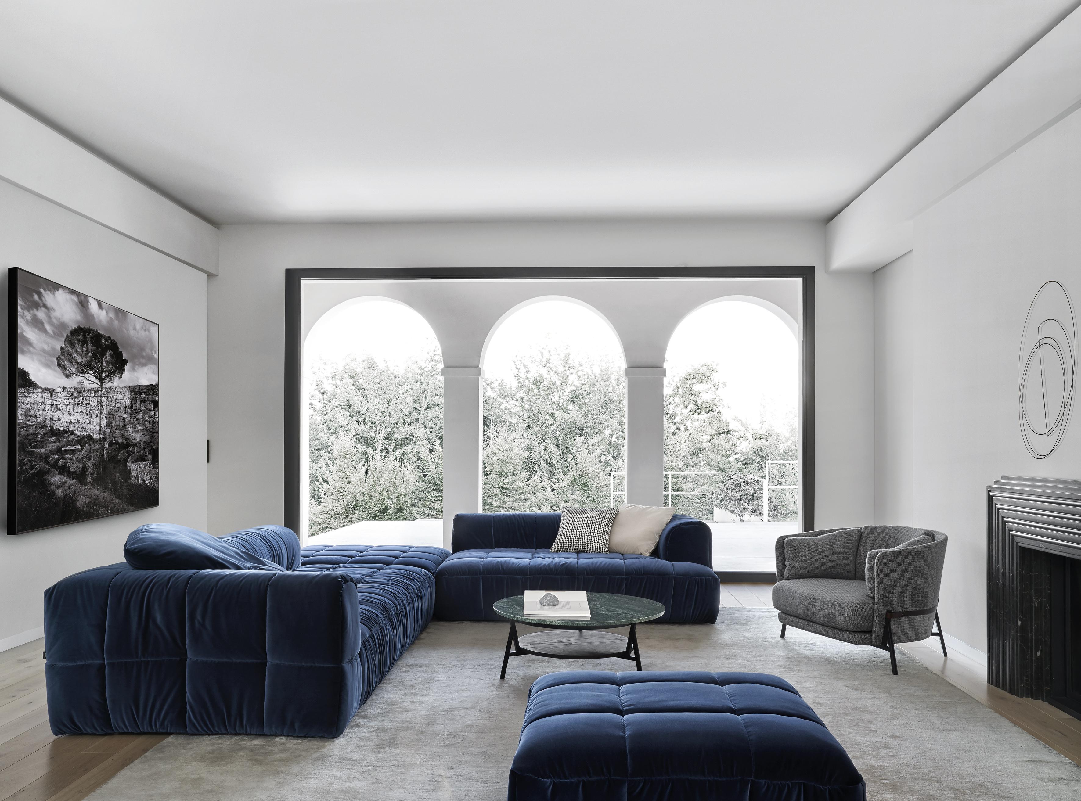 Italian Arflex Strips Modular Sofa S3 in White Fabric and Aluminium Feet by Cini Boeri For Sale