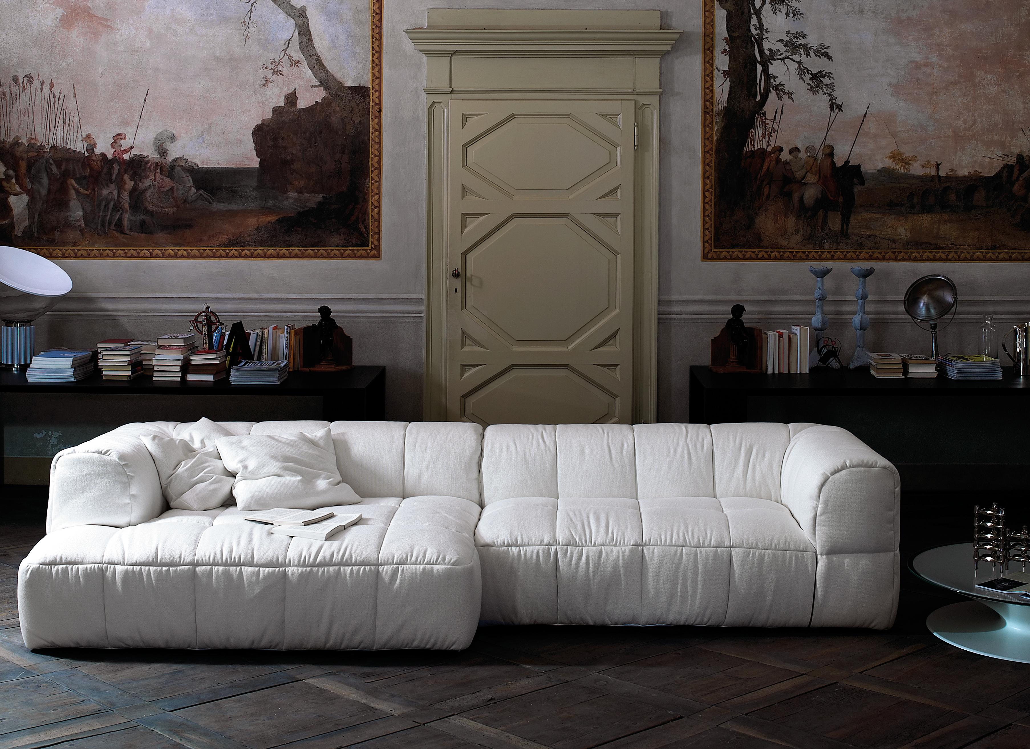 Modulares Sofa S3 von Arflex Strips aus weißem Stoff und Aluminiumfüßen von Cini Boeri im Angebot 1