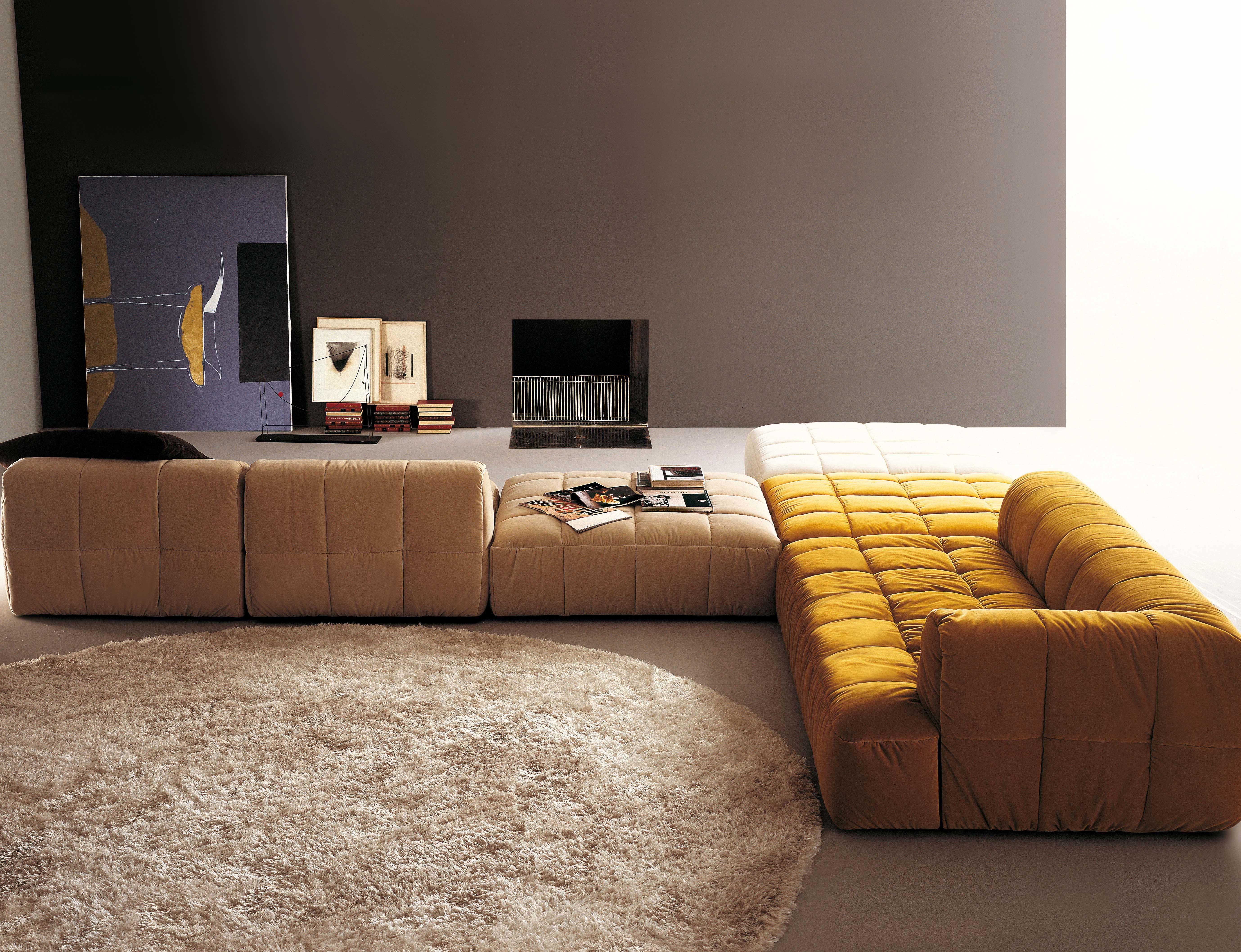 Modulares Sofa S3 von Arflex Strips aus weißem Stoff und Aluminiumfüßen von Cini Boeri im Angebot 2