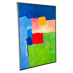 Large Abstract Color Field Oil Painting by H. Scott, Framed