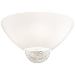 Argea Flush Light in White and Silver by Venini