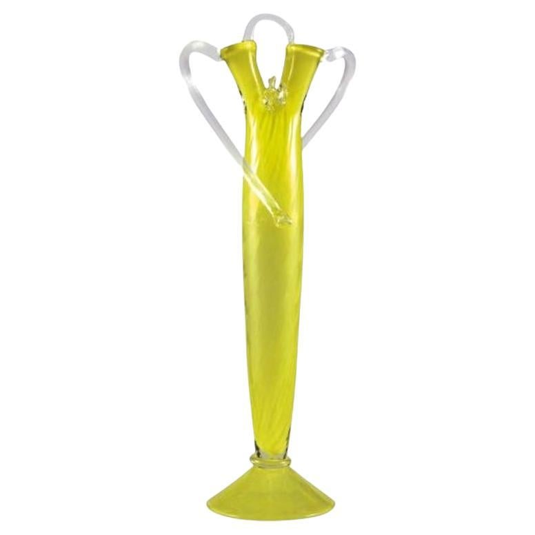 Vase Argencourt farblos & gelb 70hcm von Driade, Borek Sipek im Angebot