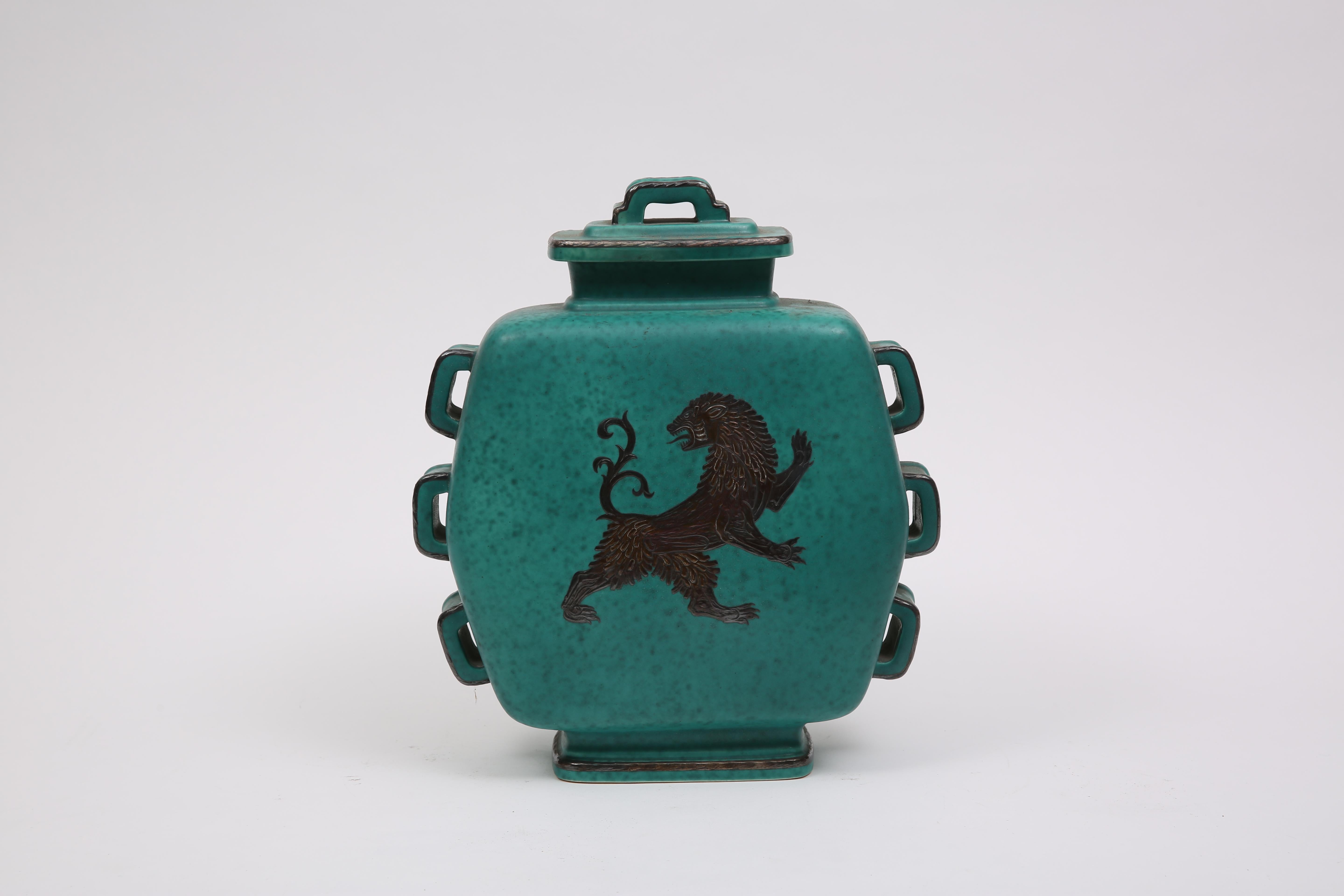 Vaso in ceramica Art Deco ARGENTA di Wilhelm Kage per Gustavsberg In condizioni buone in vendita a Ciudad Autónoma Buenos Aires, C