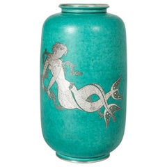 Vintage "Argenta" Stoneware Vase by Wilhelm Kåge