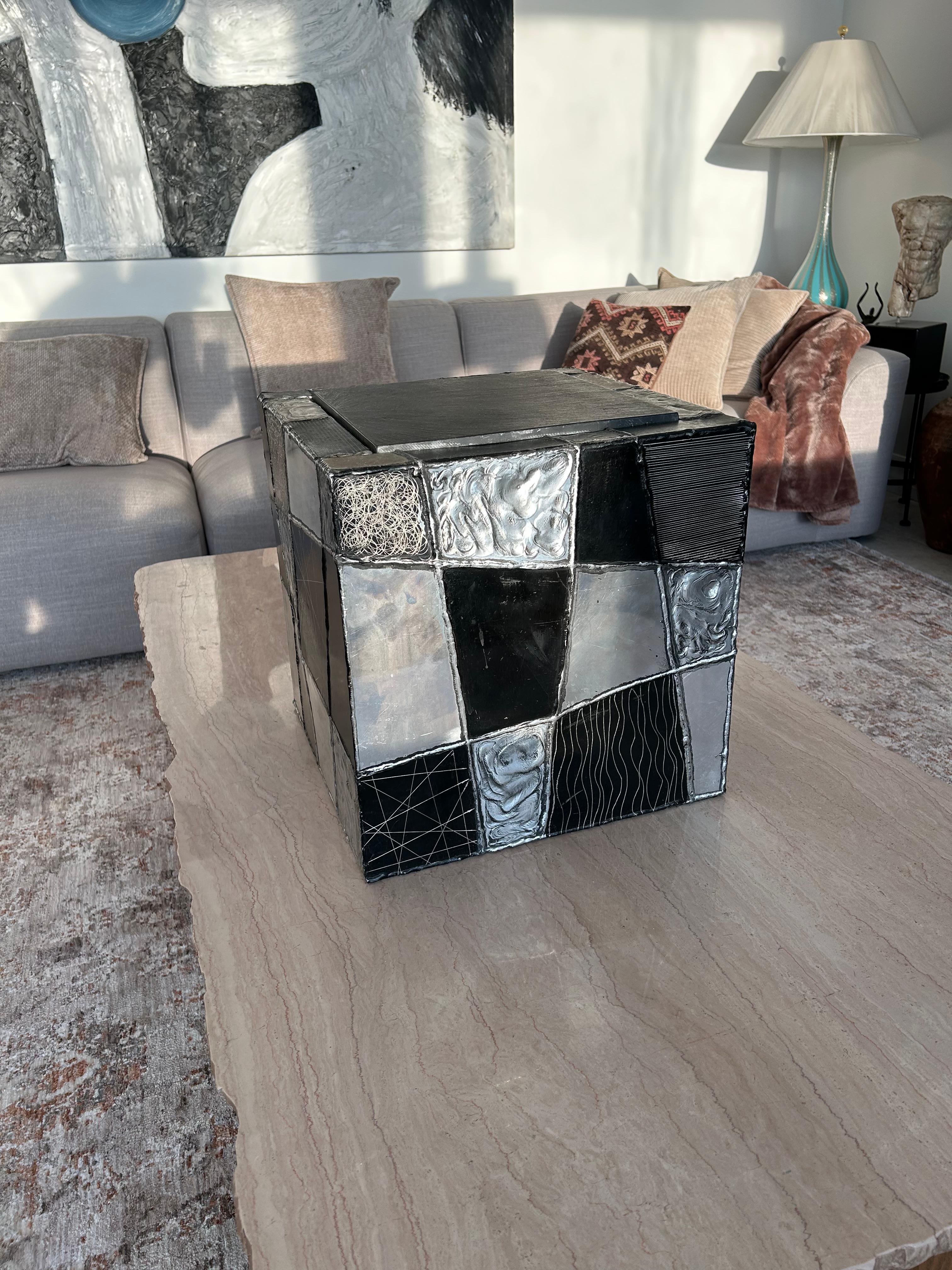 Argente cube side table by Paul Evans For Sale 6