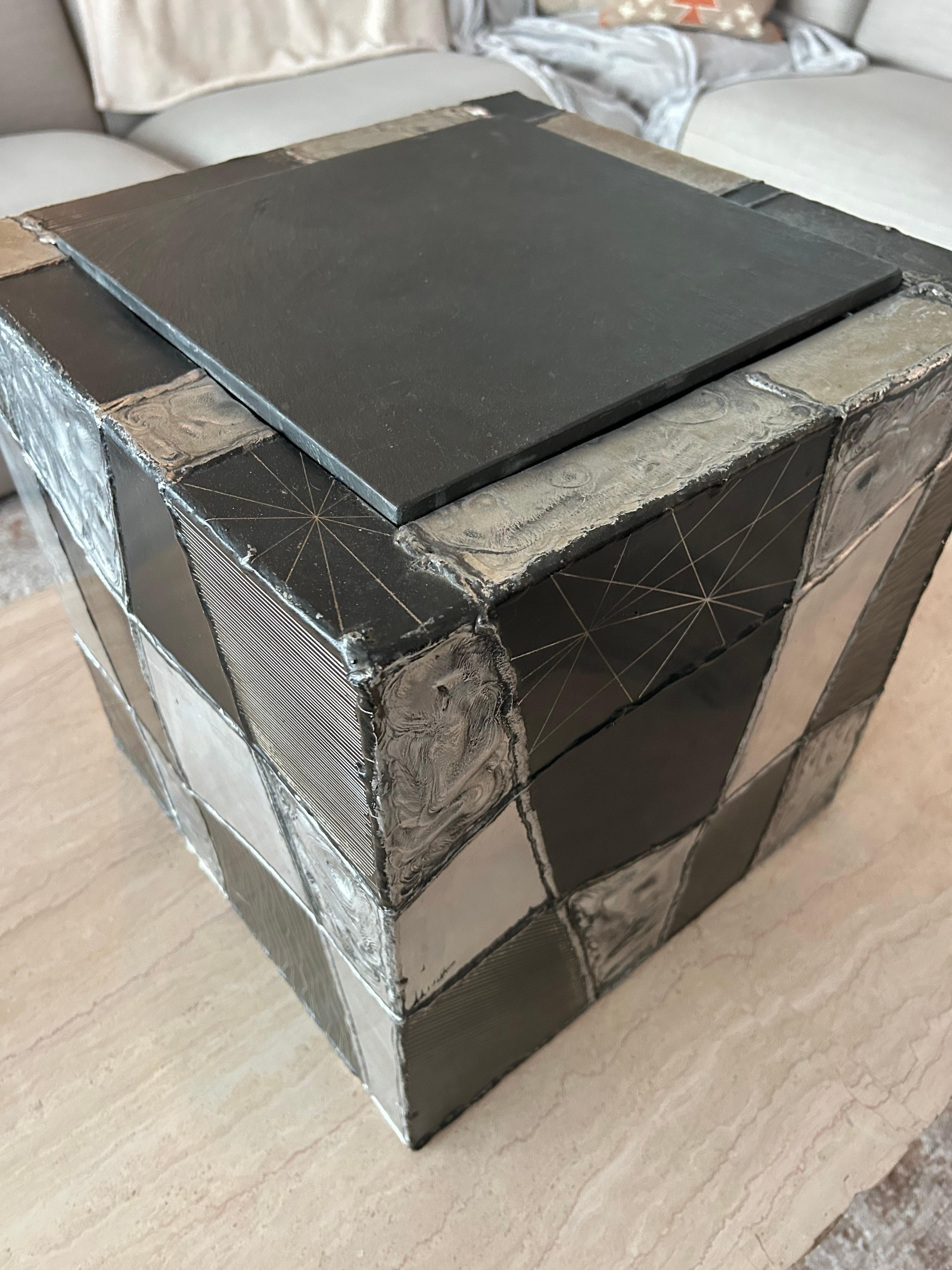 Argente cube side table by Paul Evans For Sale 8
