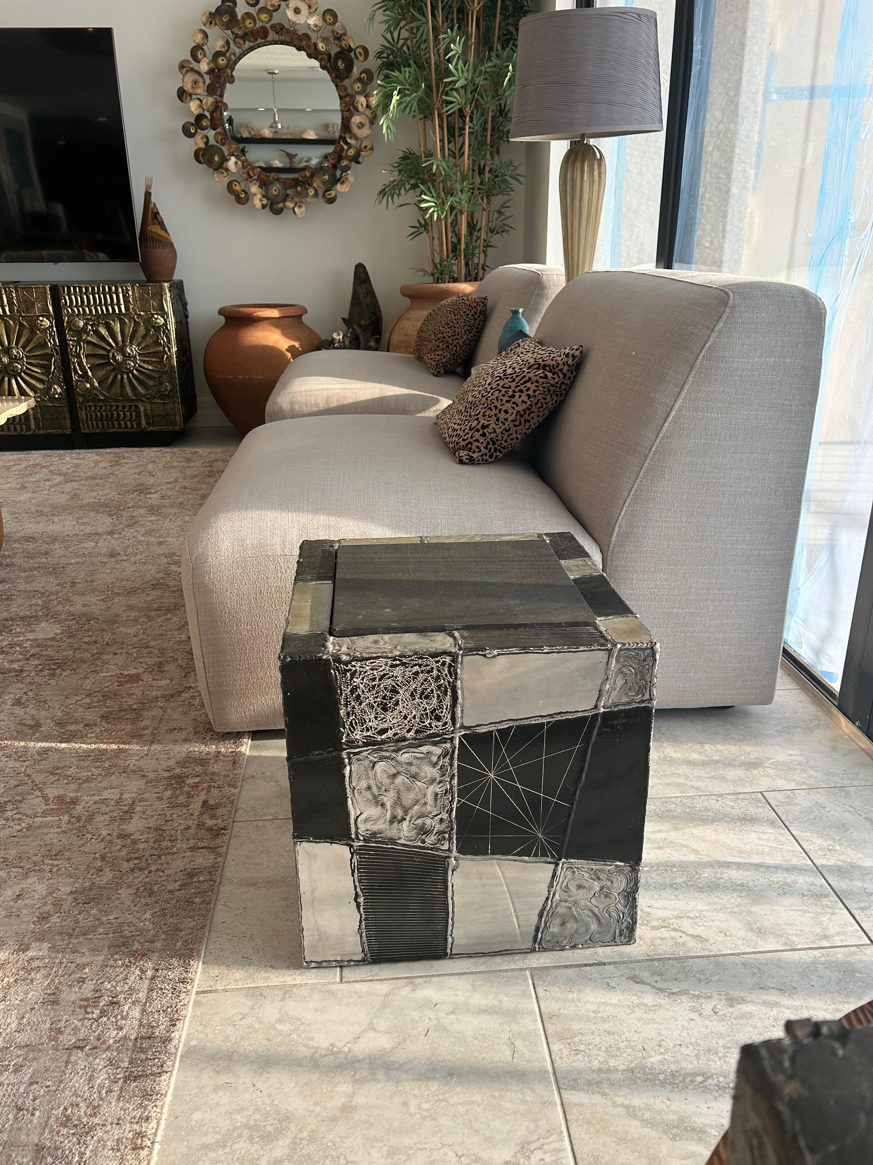 Argente cube side table by Paul Evans For Sale 10