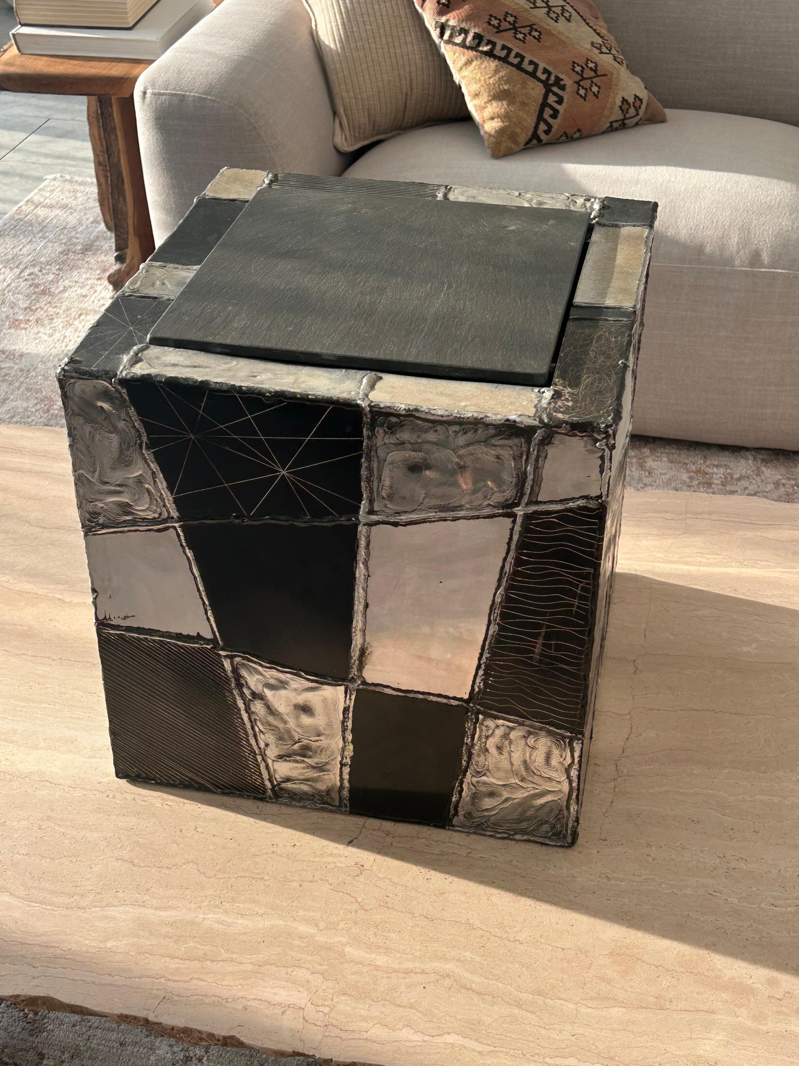 Argente cube side table by Paul Evans For Sale 12