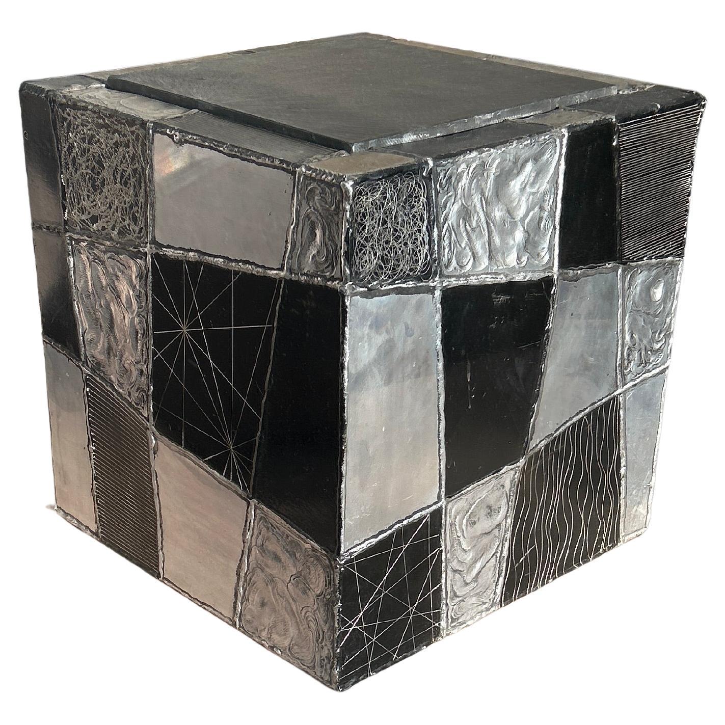 Argente cube side table by Paul Evans