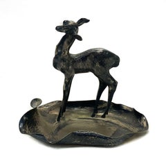 Argenteria Dabbene Italian 800 Silver Deer Desk Pen Tray or Change Holder