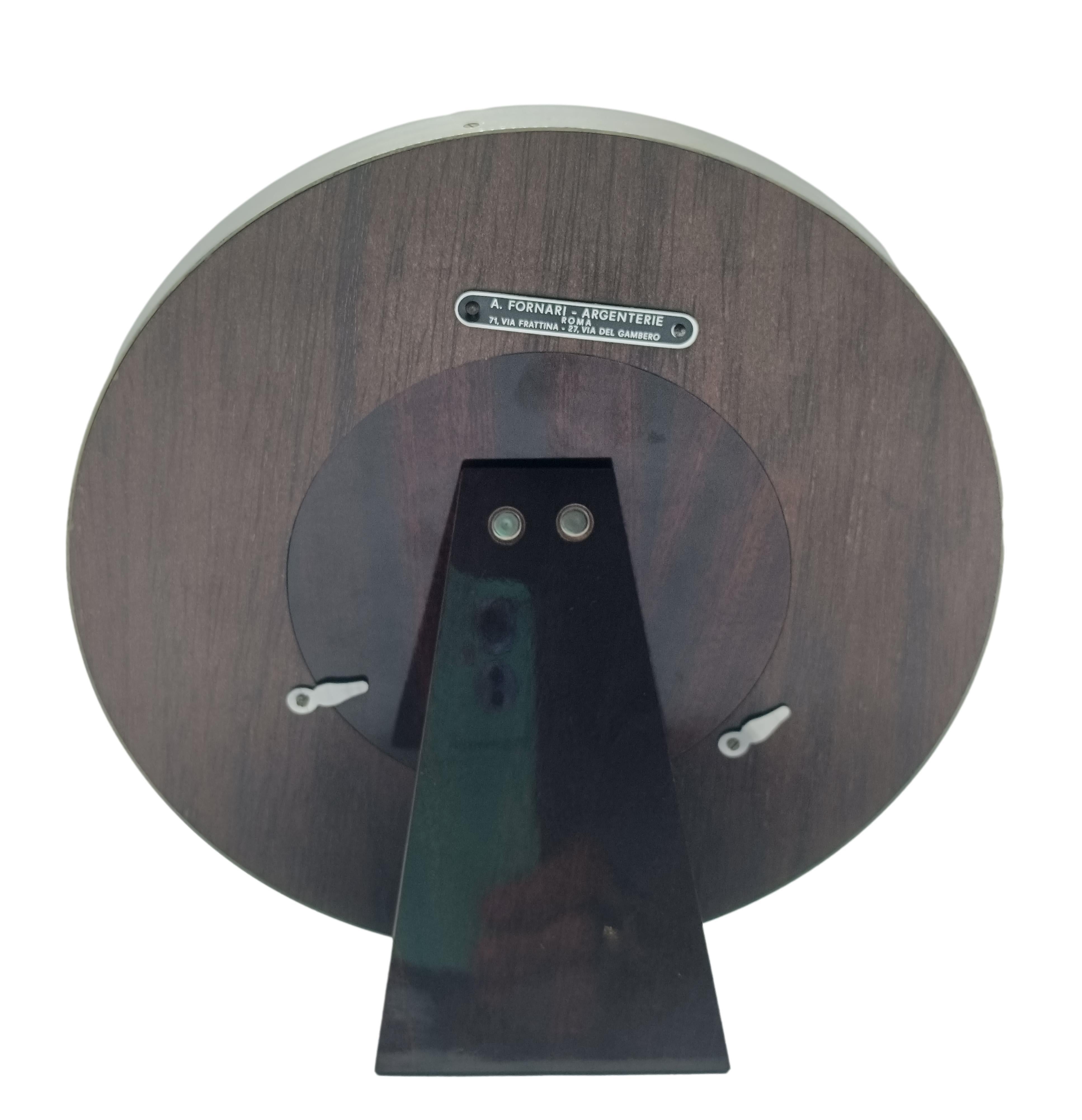 Mid-Century moderno Argenteria Fornari Roma Cornice Tonda in Silveraplate, Italia anni '70 in vendita