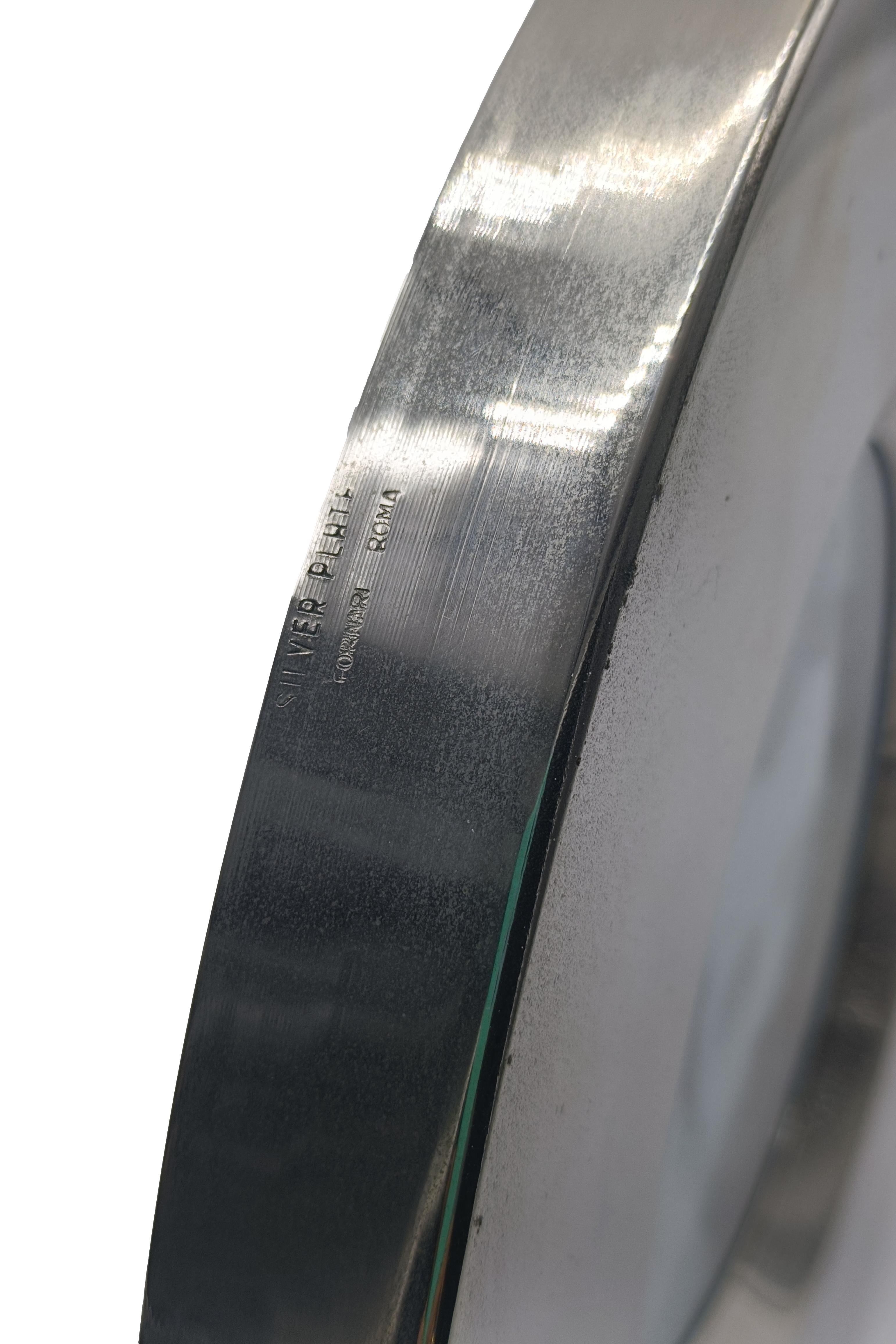 Italiano Argenteria Fornari Roma Cornice Tonda in Silveraplate, Italia anni '70 in vendita