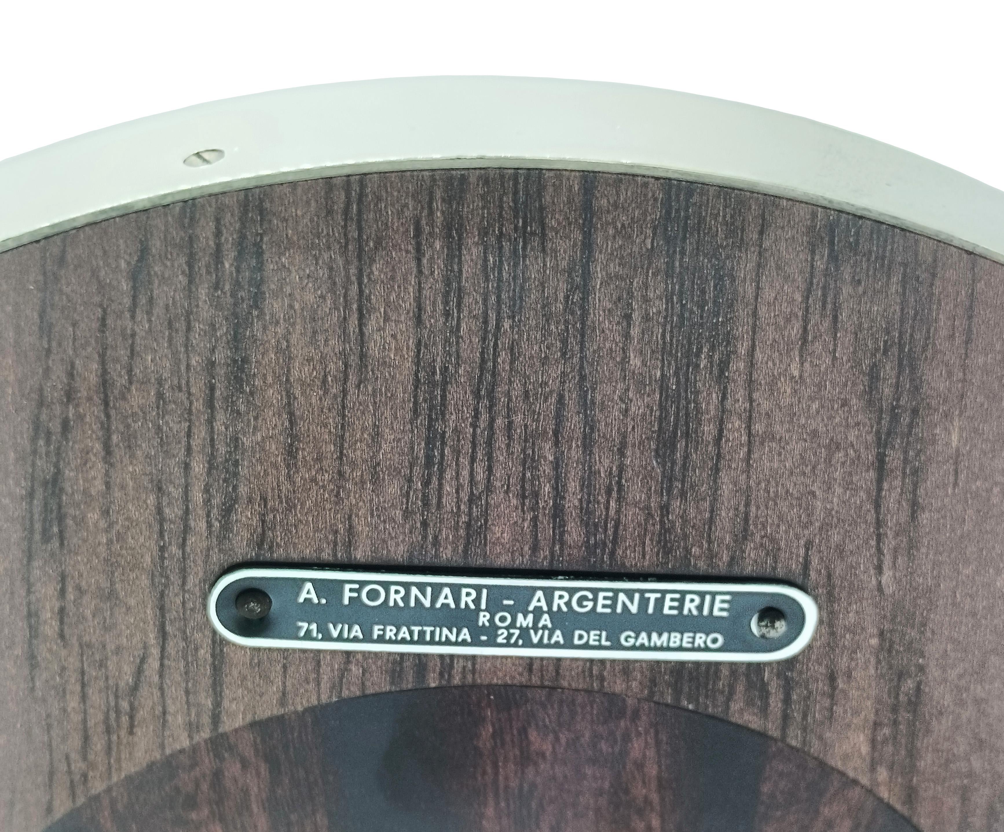 Argenteria Fornari Roma Cornice Tonda in Silveraplate, Italia anni '70 In condizioni buone in vendita a Naples, IT