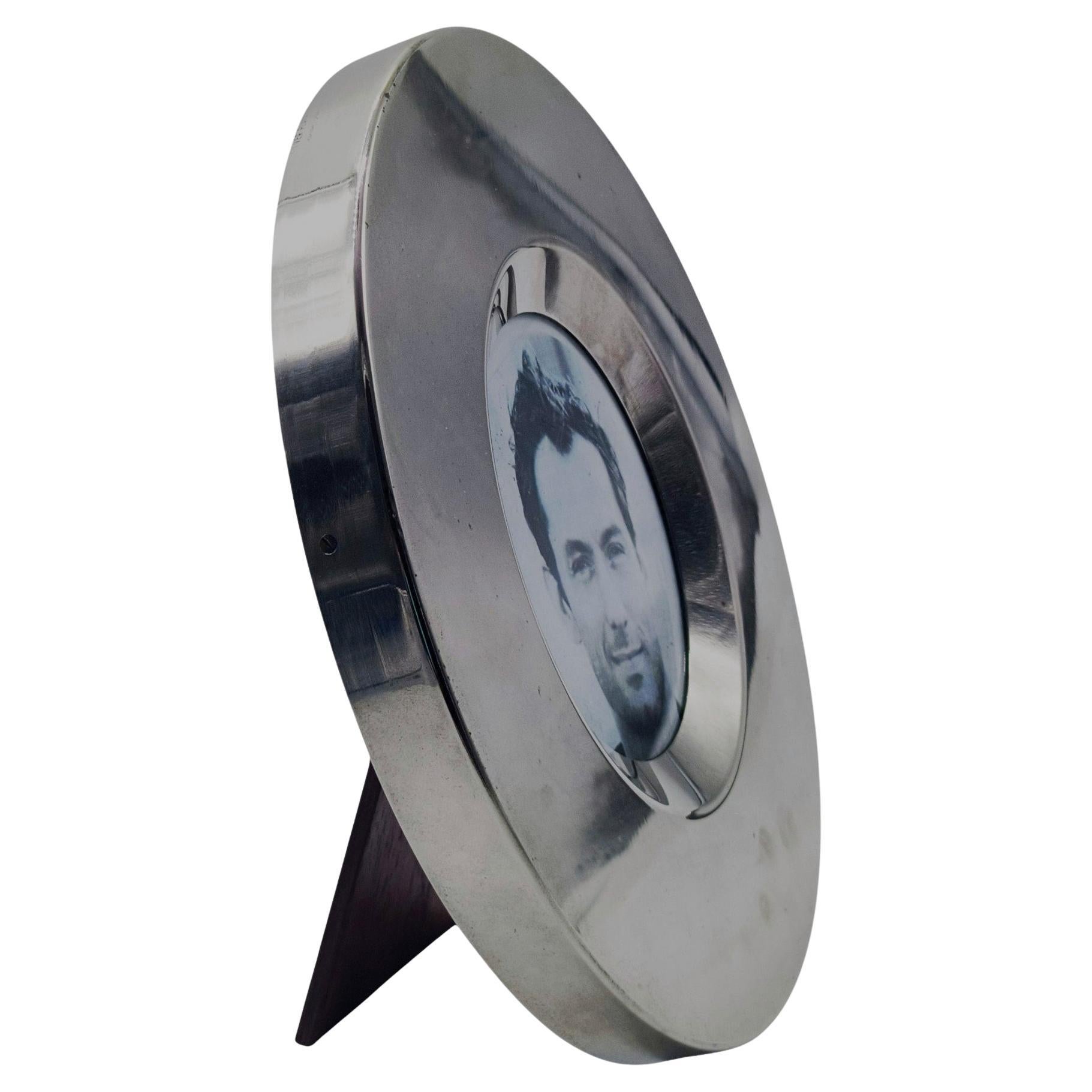 Argenteria Fornari Roma Cornice Tonda in Silveraplate, Italia anni 
70 in vendita