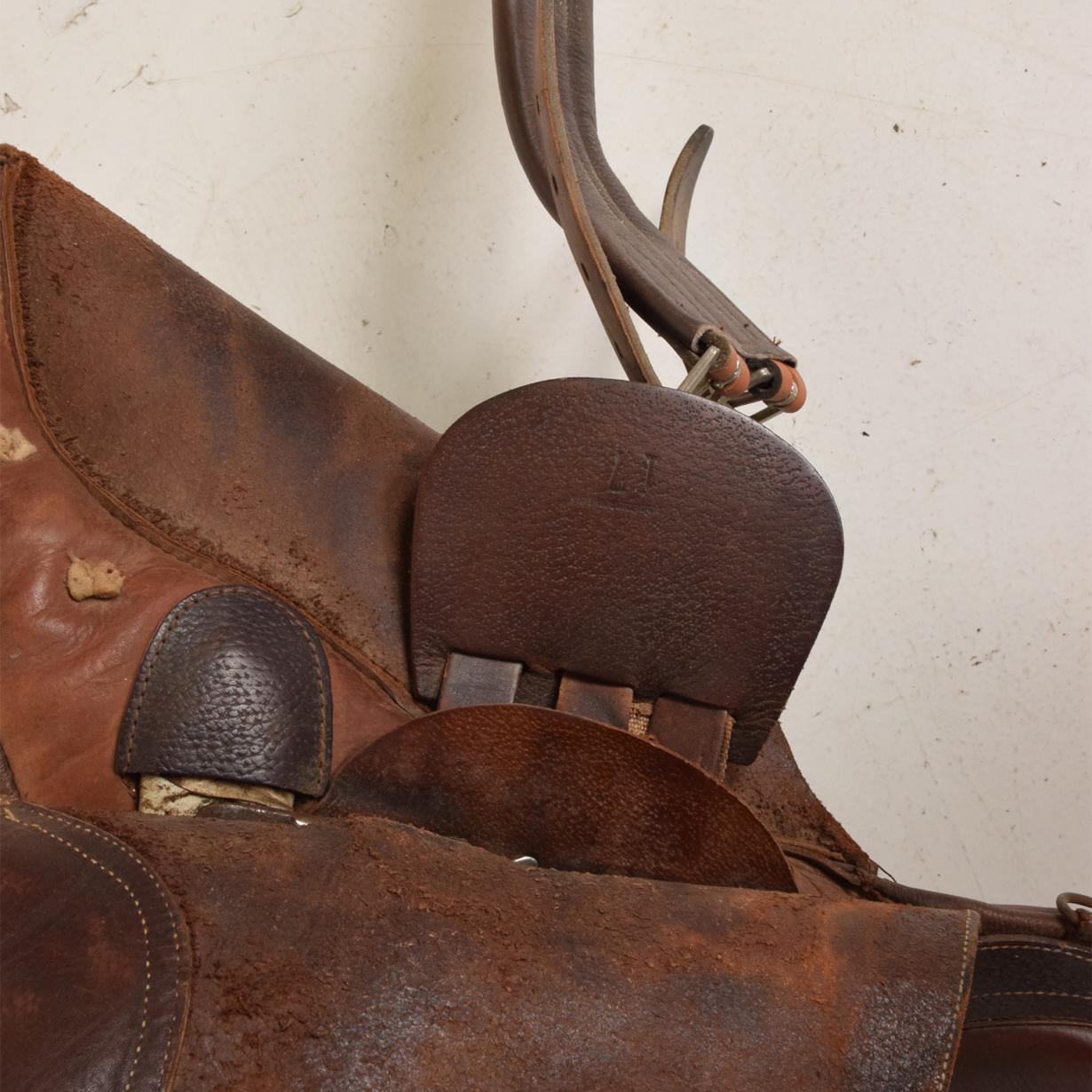 Patinated Argentina Horse Back Ridding Saddle by Rossi & Caruso #17 Hermes Style