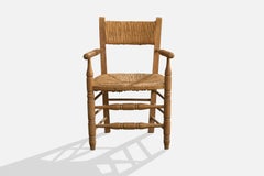 Argentine Designer, Armchair, Wood, Papercord, Argentina, 1950s