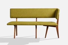 Argentine Designer, Bench, Wood, Fabric, Argentina, 1950s
