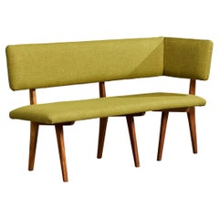 Argentine Designer, Bench, Wood, Fabric, Argentina, 1950s