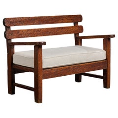 Argentine Designer, Bench, Wood, Fabric, Argentina, 1960s