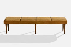 Argentine Designer, Bench, Wood, Vinyl, Argentina, 1950s