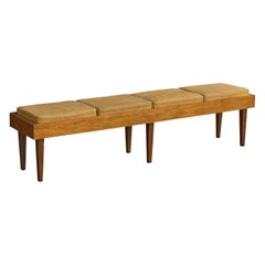 Argentine Designer, Bench, Wood, Vinyl, Argentina, 1950s