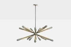 Argentine Designer, Chandelier, Metal, Brass, Argentina, 1950s