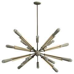 Argentine Designer, Chandelier, Metal, Brass, Argentina, 1950s