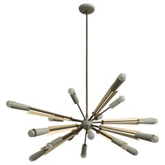 Designer argentino, lampadario, metallo, ottone, Argentina, anni '50