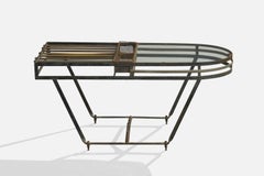 Argentine Designer, Coffee Table, Iron, Glass, Brass, Argentina, 1950s