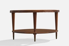 Argentine Designer, Coffee Table, Walnut, Glass, Argentina, 1950s