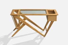 Argentine Designer, Coffee Table, Wood, Glass, Argentina, 1950s