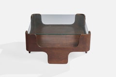 Argentine Designer, Coffee Table, Wood, Glass, Argentina, 1960s