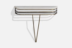 Diseñador argentino, mesa consola, latón, mármol, Argentina, década de los 70