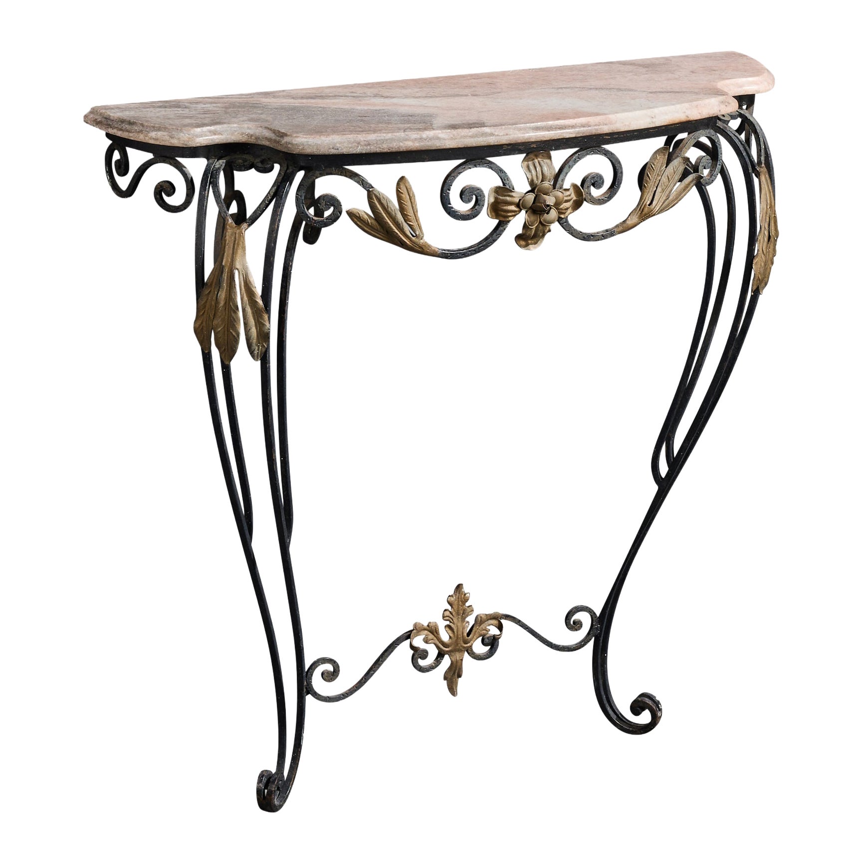 Designer argentin, table basse, fer, marbre, Argentine, années 1960 en vente