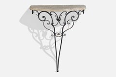 Argentine Designer, Console Table, Iron, Marble, Argentina, 1970s