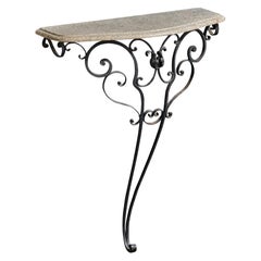 Designer argentin, table basse, fer, marbre, Argentine, années 1970