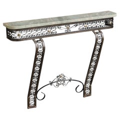 Designer argentin, table basse, fer, marbre, Argentine, années 1970