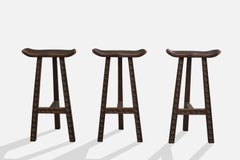 Argentine Designer, Counter Stools, Wood, Argentina, 1970s