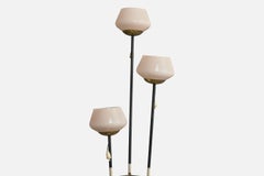 Designer argentino, lampada da terra, ottone, metallo, vetro, marmo, Argentina, anni '50
