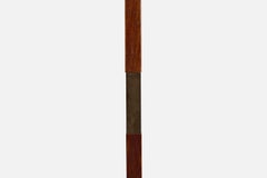 Argentinischer Designer, Stehlampe, Holz, Messing, Marmor, Stoff, Argentinien, 1950er Jahre