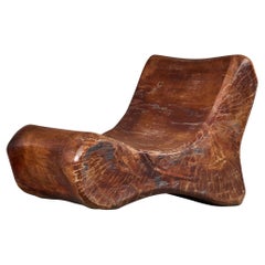 Argentine Designer, Lounge Chair, Wood, Argentina, 1980s