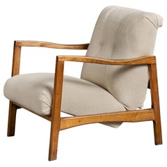 Argentine Designer, Lounge Chair, Wood, Elm, Argentina, 1950s
