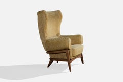 Designer argentin, chaise longue, Wood, tissu, Argentine, années 1950