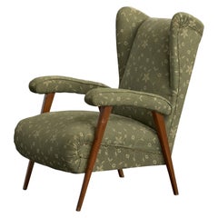 Argentine Designer, Lounge Chair, Wood, Fabric, Argentina, 1950s