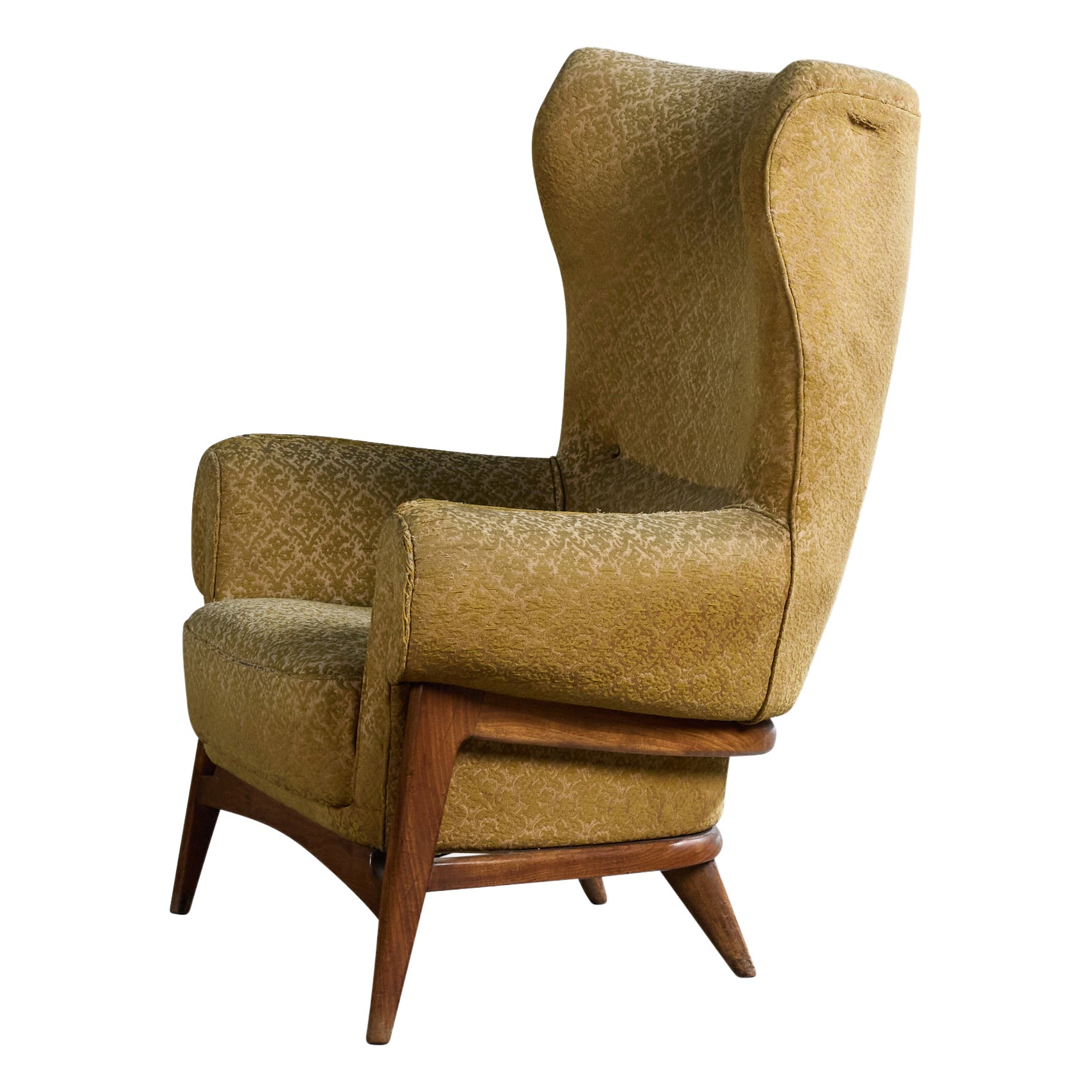 Designer argentin, chaise longue, Wood, tissu, Argentine, années 1950