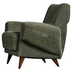 Argentine Designer, Lounge Chair, Wood, Fabric, Argentina, 1950s