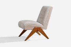Designer argentin, chaise longue, Wood, tissu, Argentine, années 1960