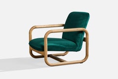 Argentine Designer, Lounge Chair, Wood, Fabric, Argentina, 1970s
