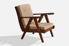 Designer argentin, chaise longue, Wood, tissu, Argentine, années 1970