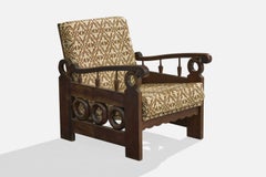 Diseñador argentino, Silla de salón, Madera, Tela, Argentina, Años 1970